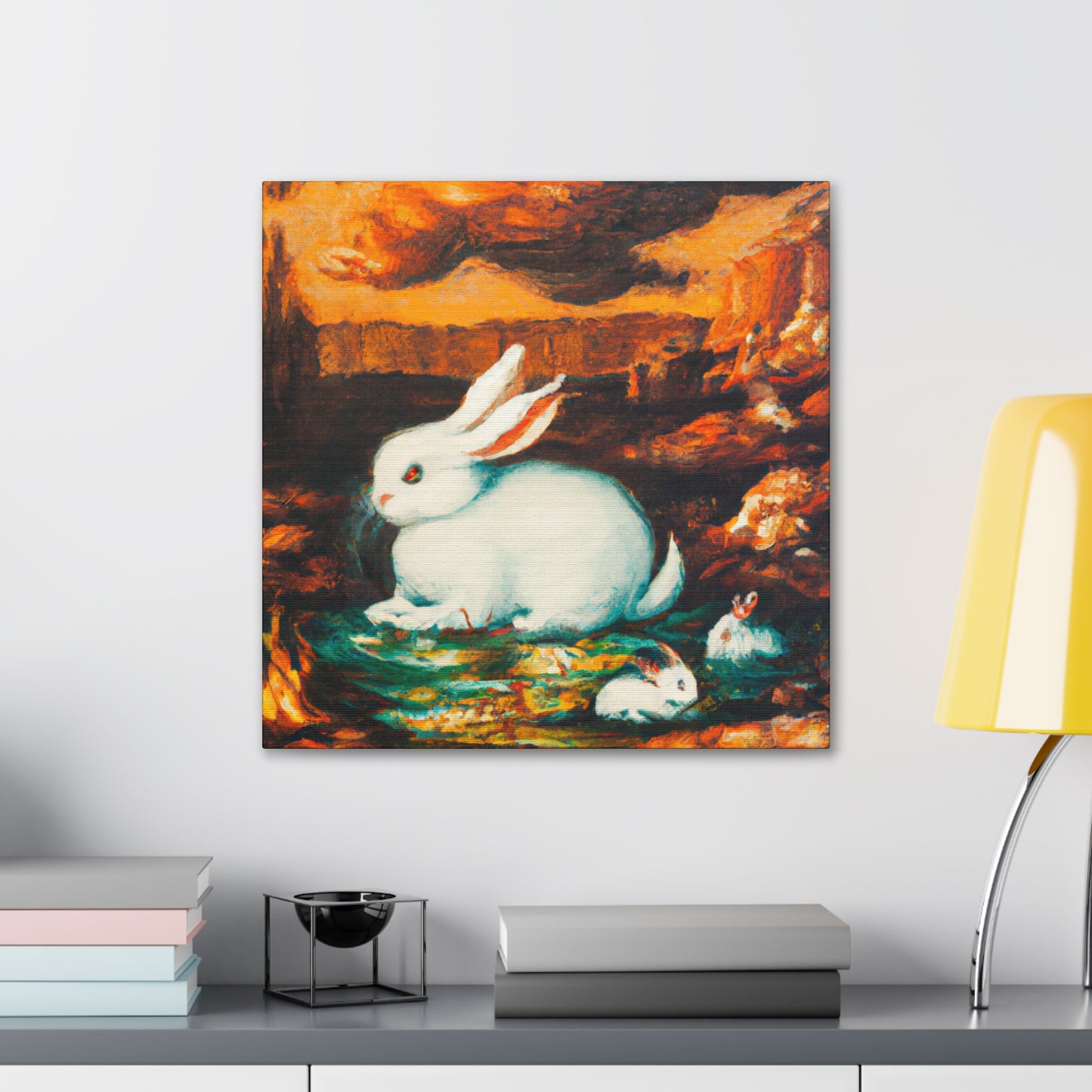 Rabbit in Neoclassicism - Canvas