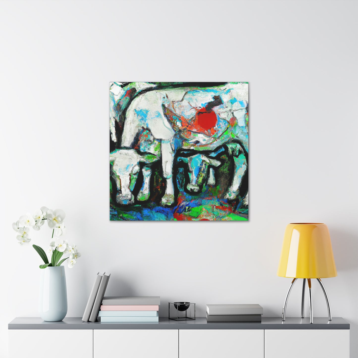 Cow's Abstract Tapestry - Canvas