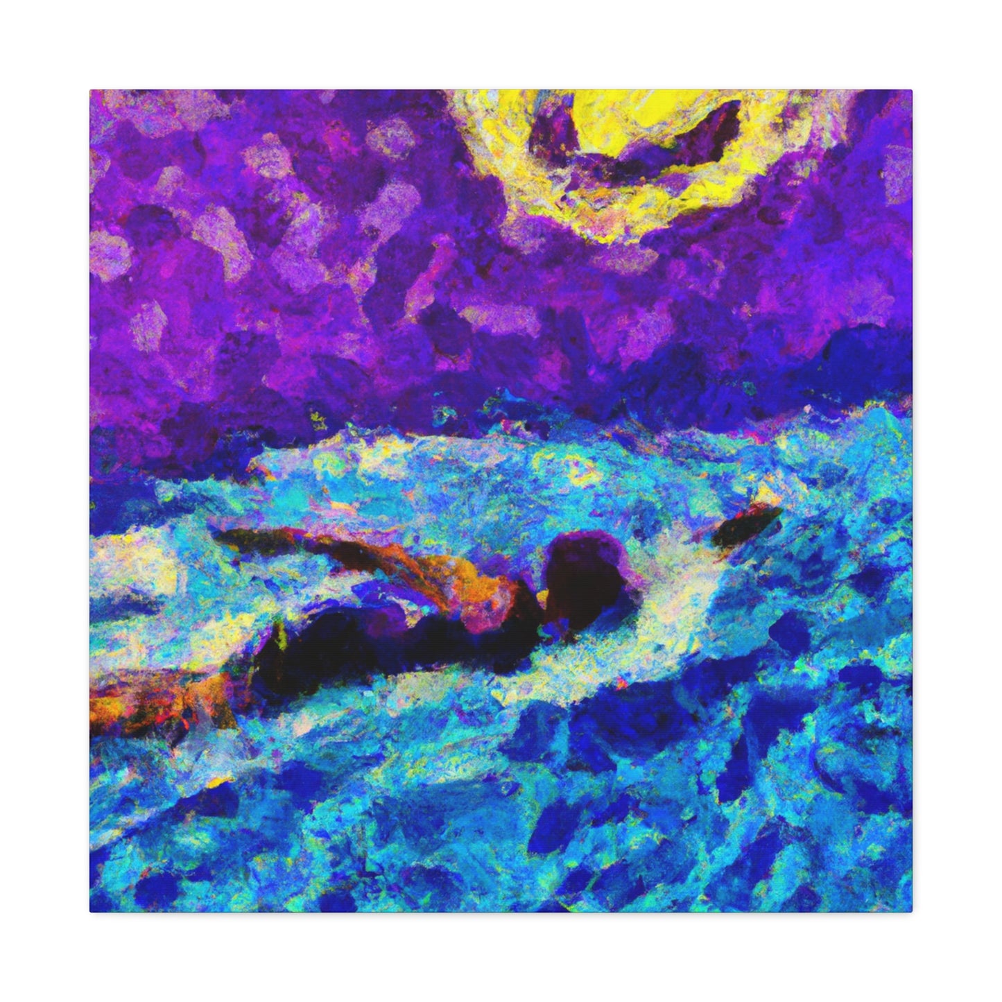 Swimming in Sunset Hues - Canvas