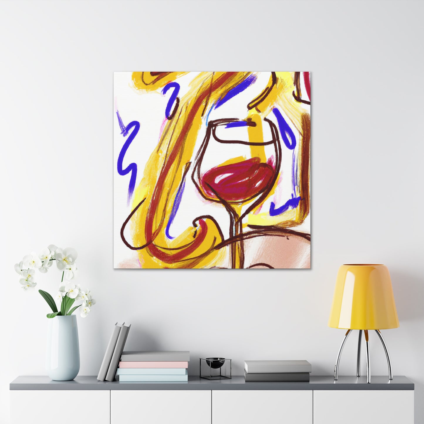 "Vintage Wine Impressionism" - Canvas