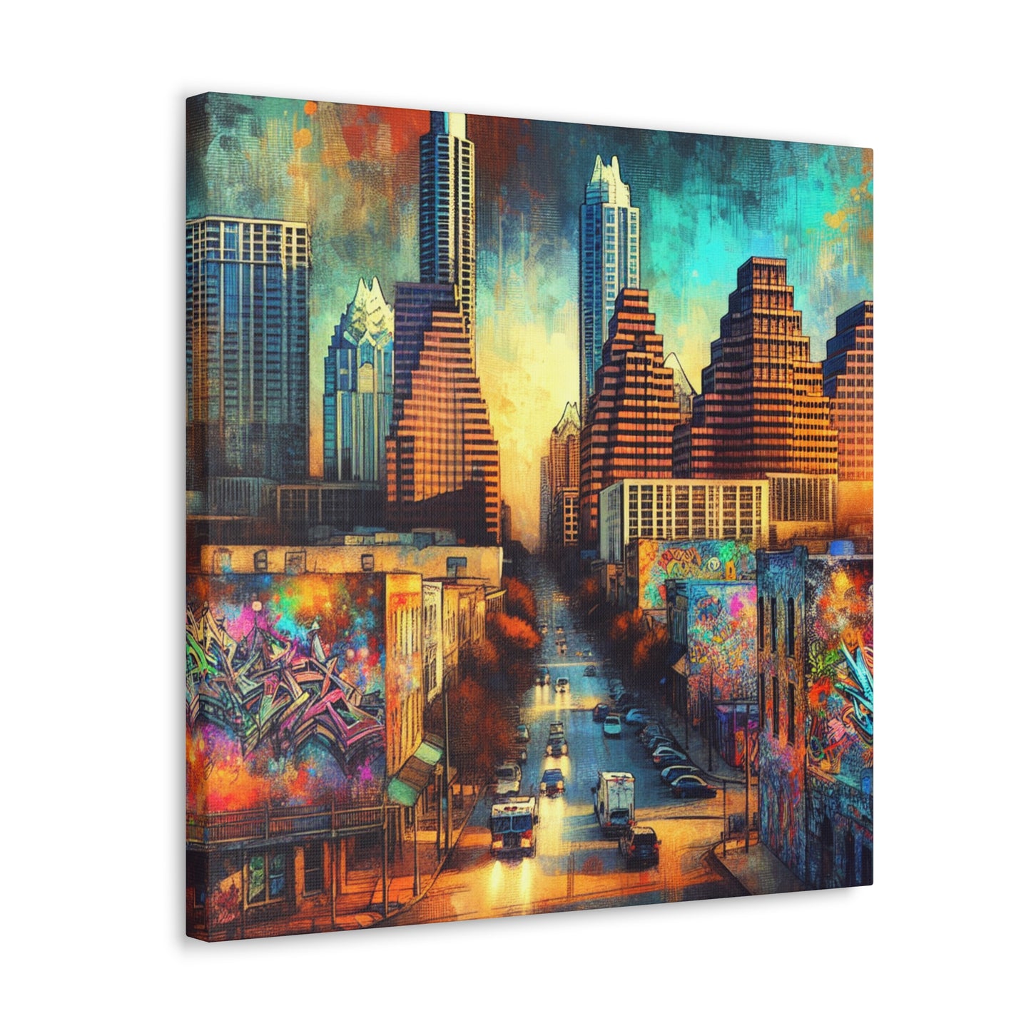 "Vibrant Vintage Austin Vibe" - Canvas