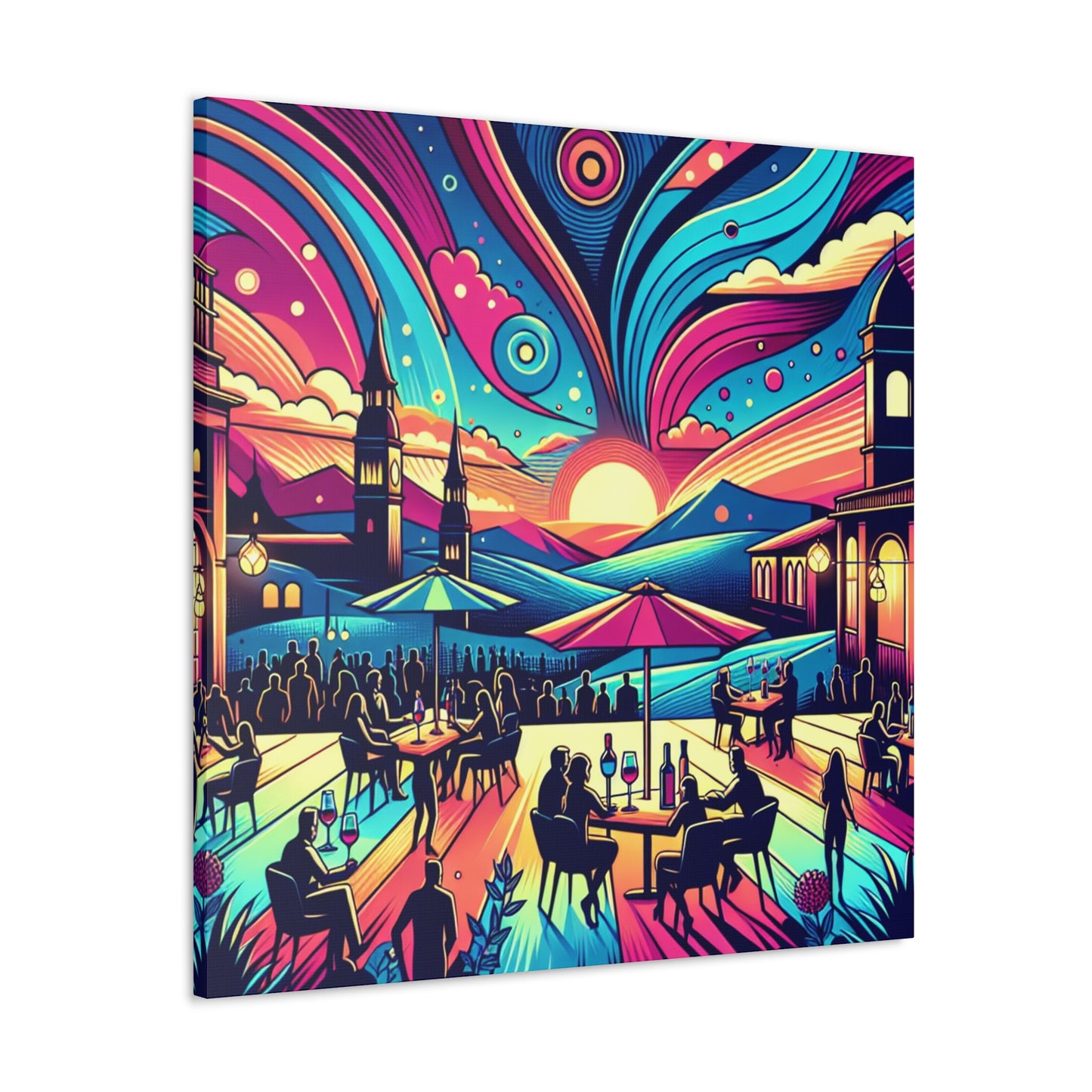 "Vibrant Wine Festivity" - Canvas