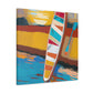 "Paddle Boarding Deco Style" - Canvas