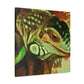 "Green Iguana Solitude" - Canvas