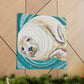 The Art Deco style of the 1920s was characterized by its geometric, symmetric shapes, sleek lines, and bold colors. The smooth, curved shapes of a Harp Seal would certainly have fit in with this style, and the white - Canvas