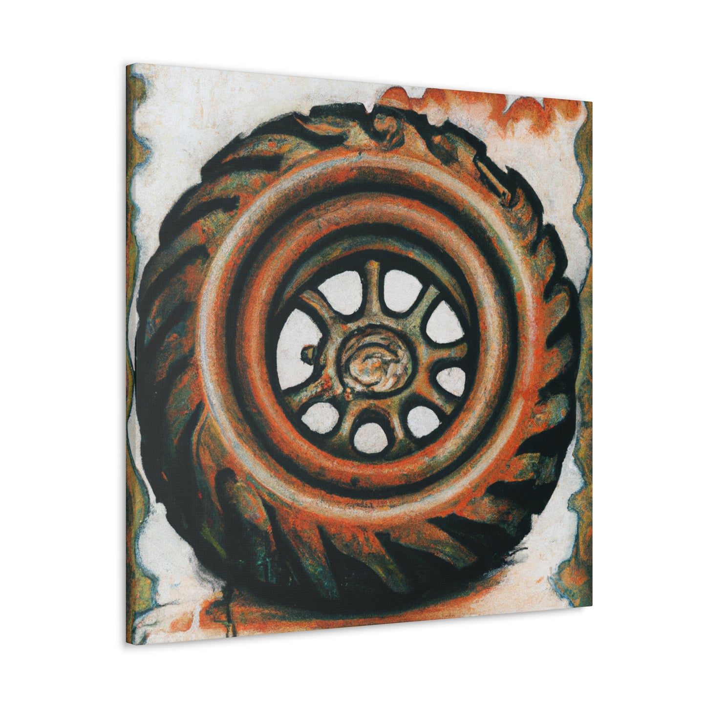 "Tractor Tire Triumphant" - Canvas