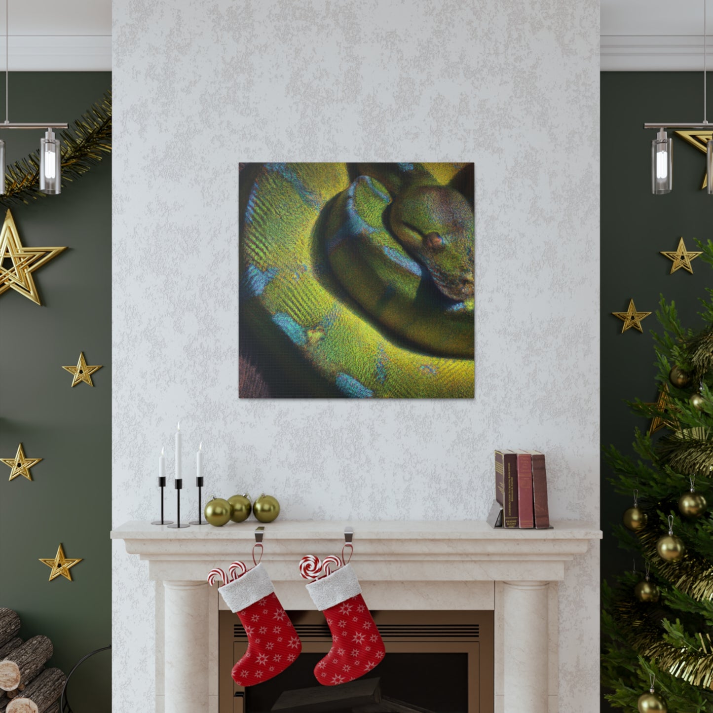 "Green Tree Python Shine" - Canvas