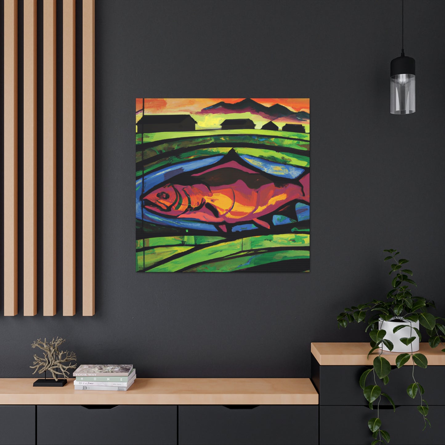 Salmon in the City - Canvas