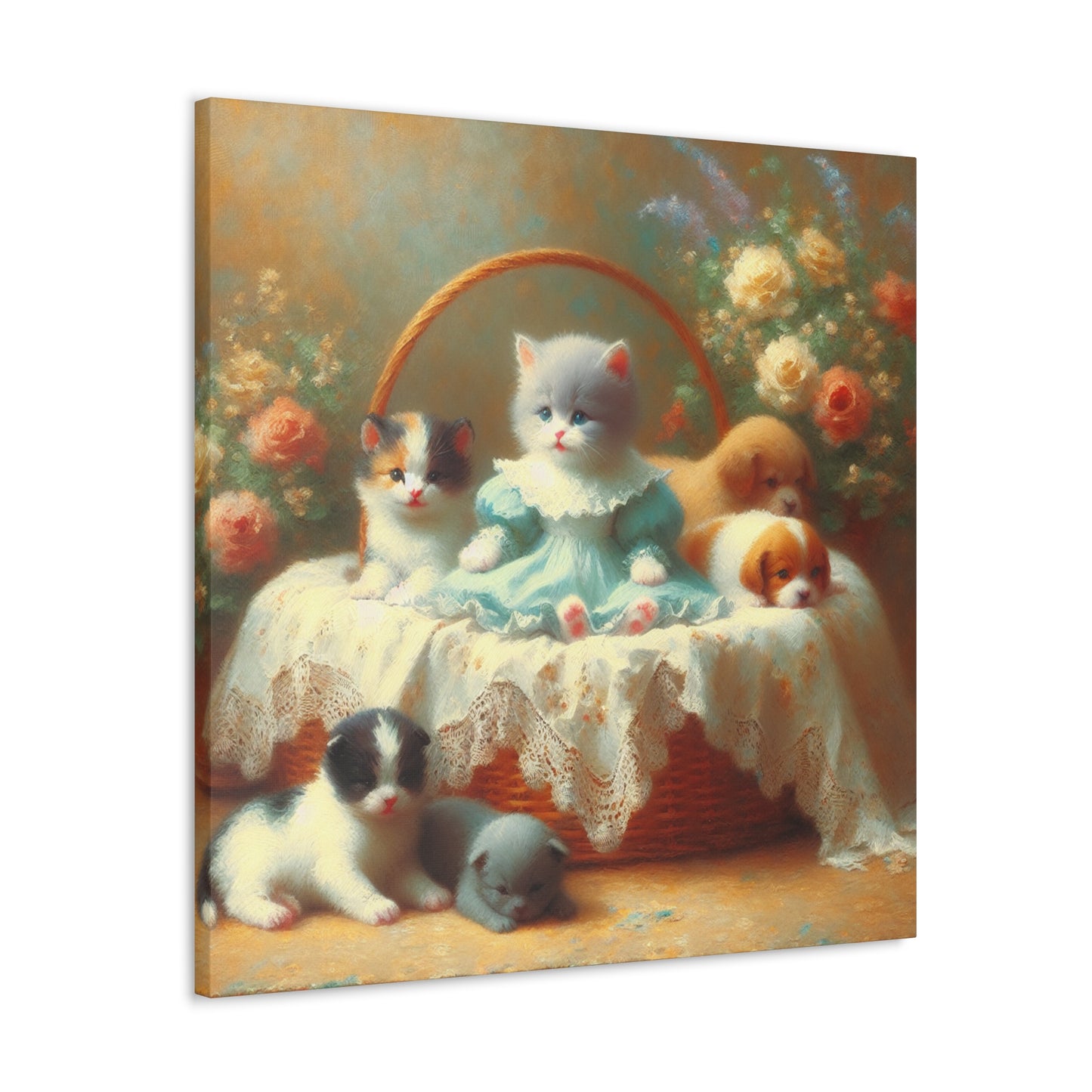 Whimsical Furry Companions - Canvas