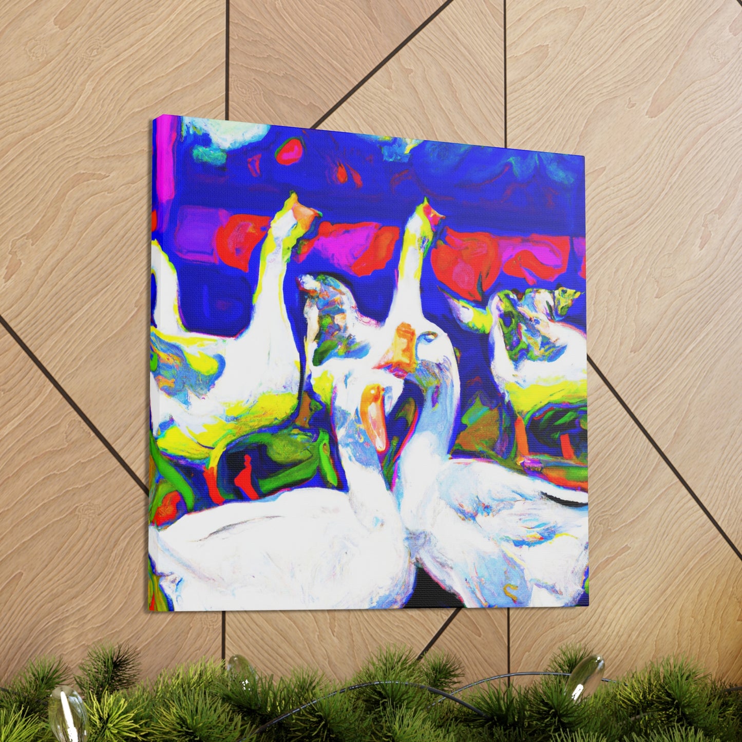 "Geese Flight Impressionism" - Canvas