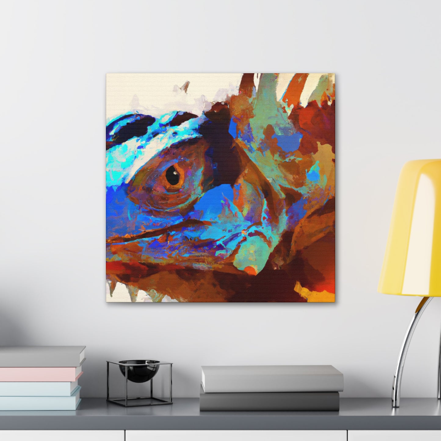 Iguanas at Sunset. - Canvas