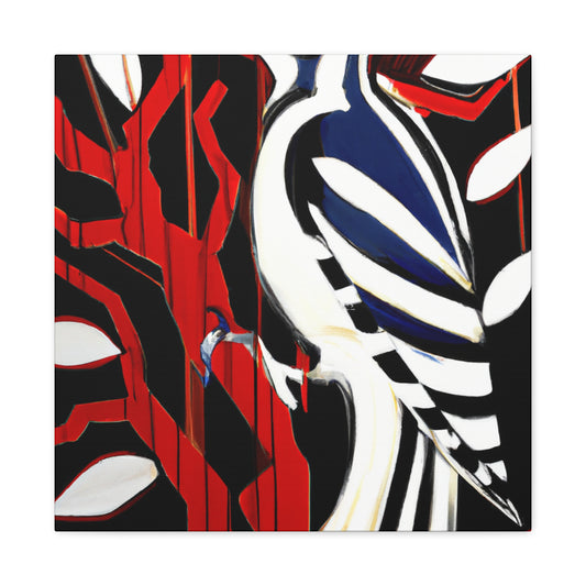 "Downy Woodpecker Deco" - Canvas