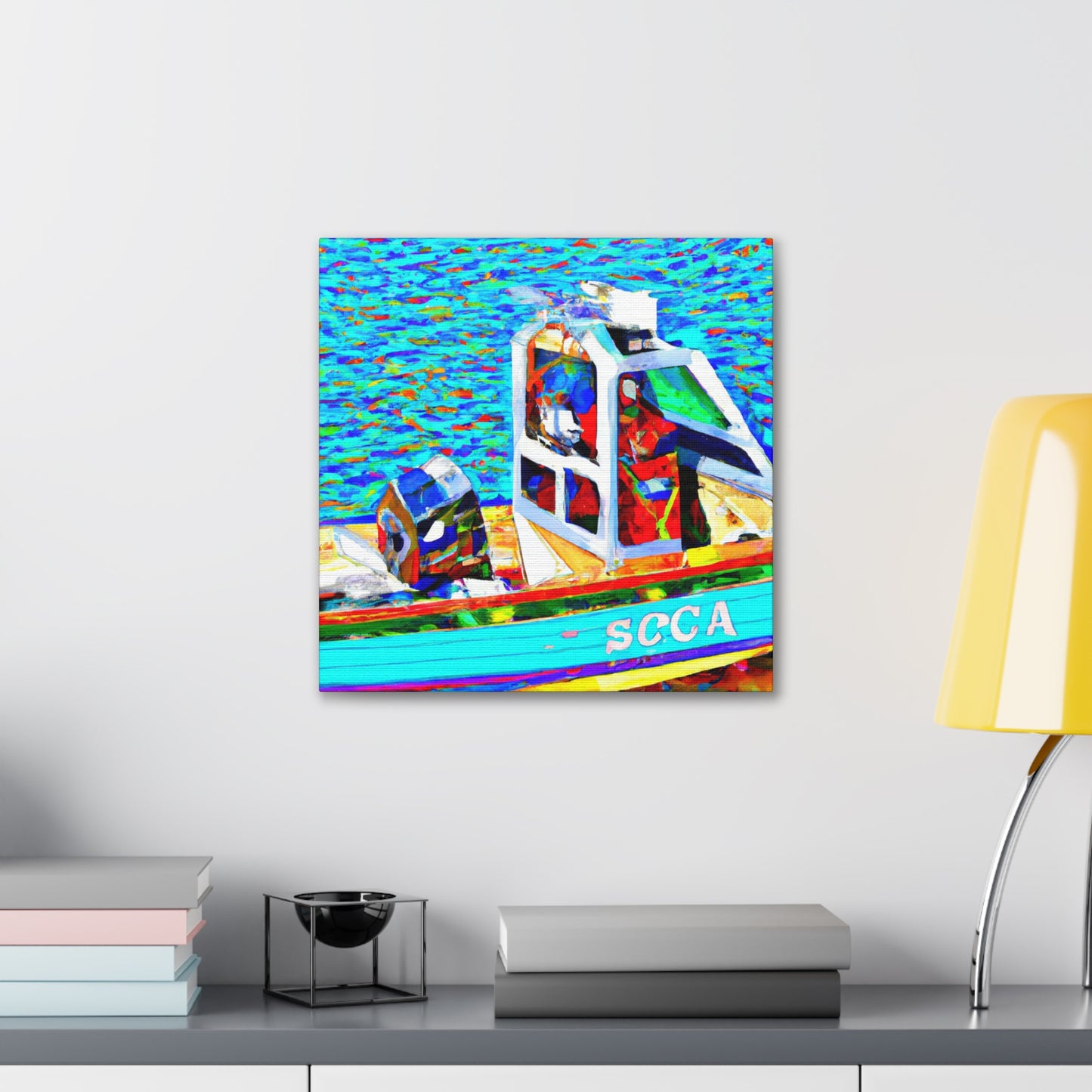 "Bass Fishing Boat Voyage" - Canvas