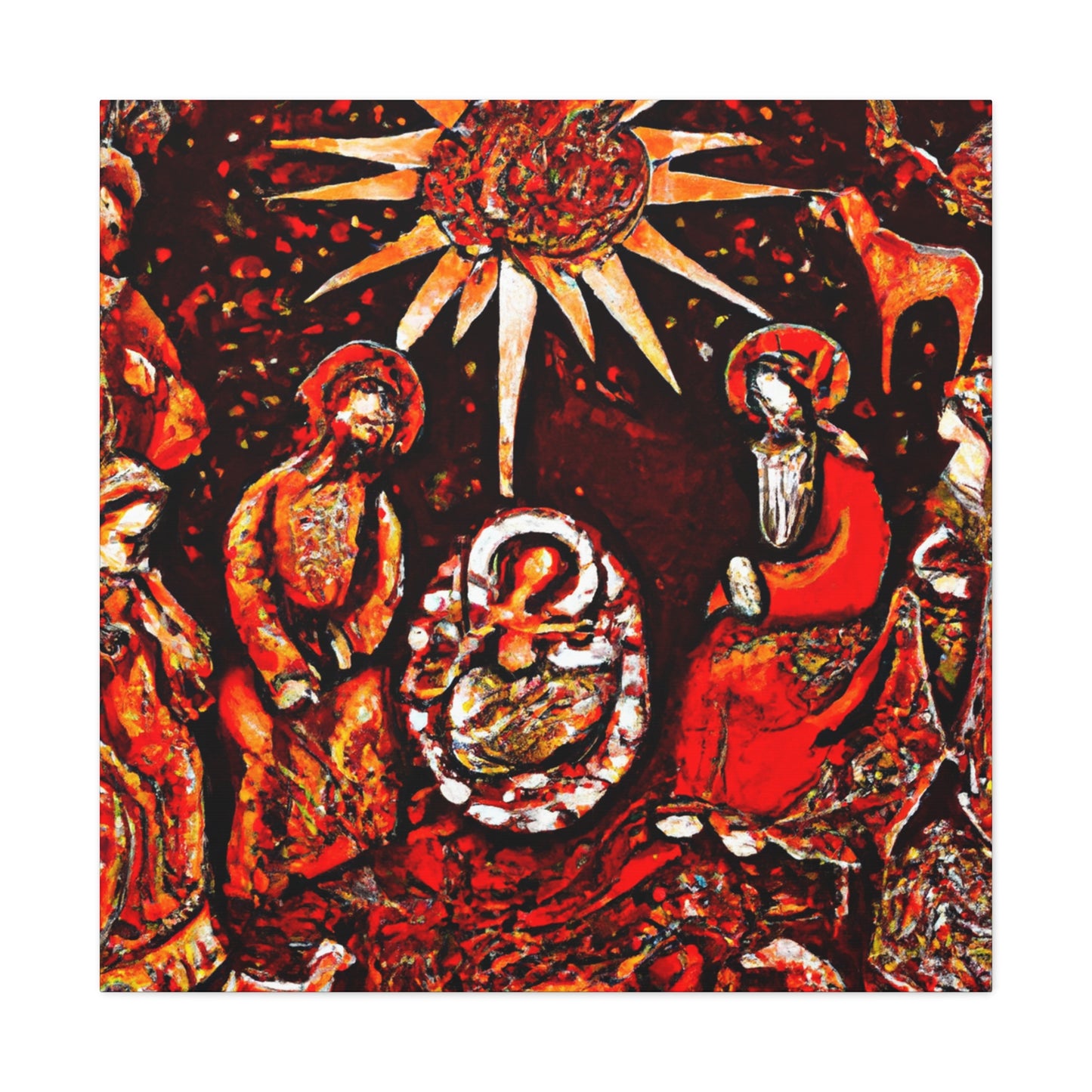 "Holy Night in Manger" - Canvas