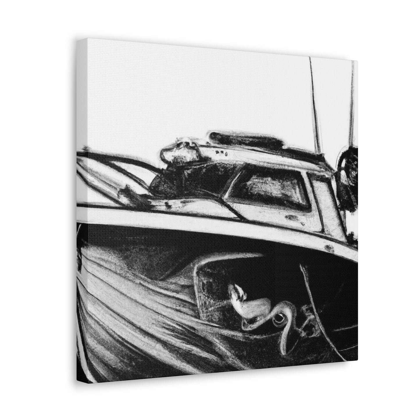 Fishing by Moonlight Boat - Canvas