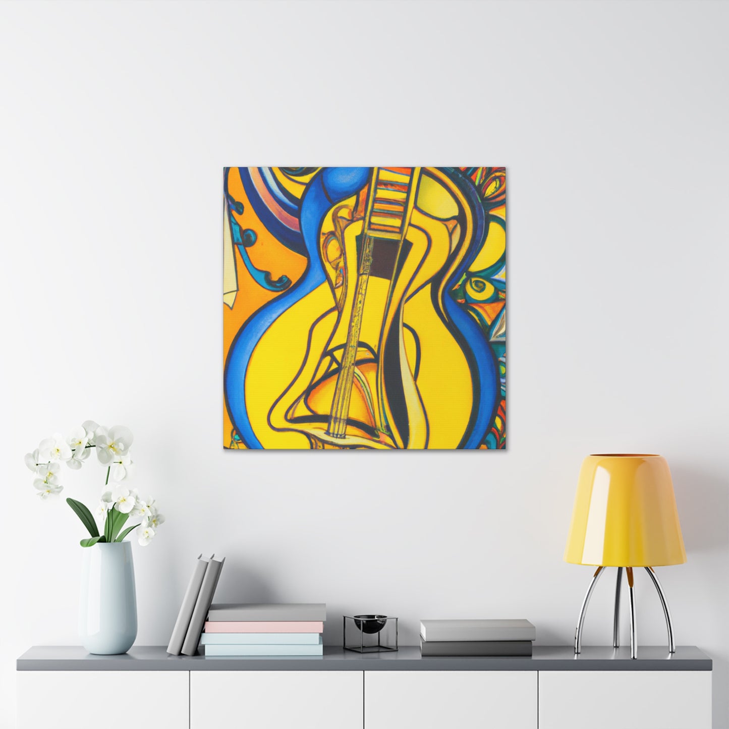 Mandolin in Moonlight. - Canvas