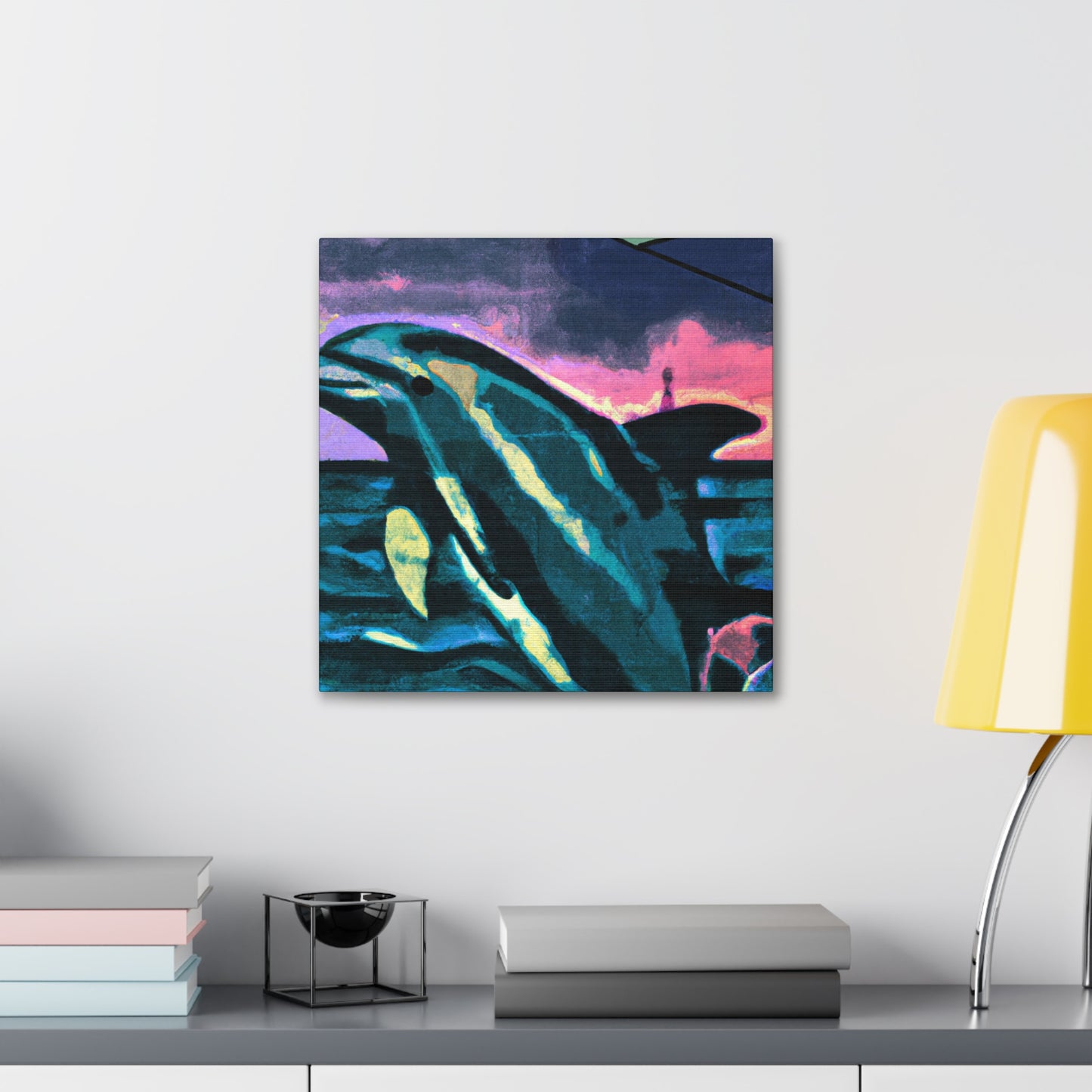 Dolphin in Pop Art - Canvas