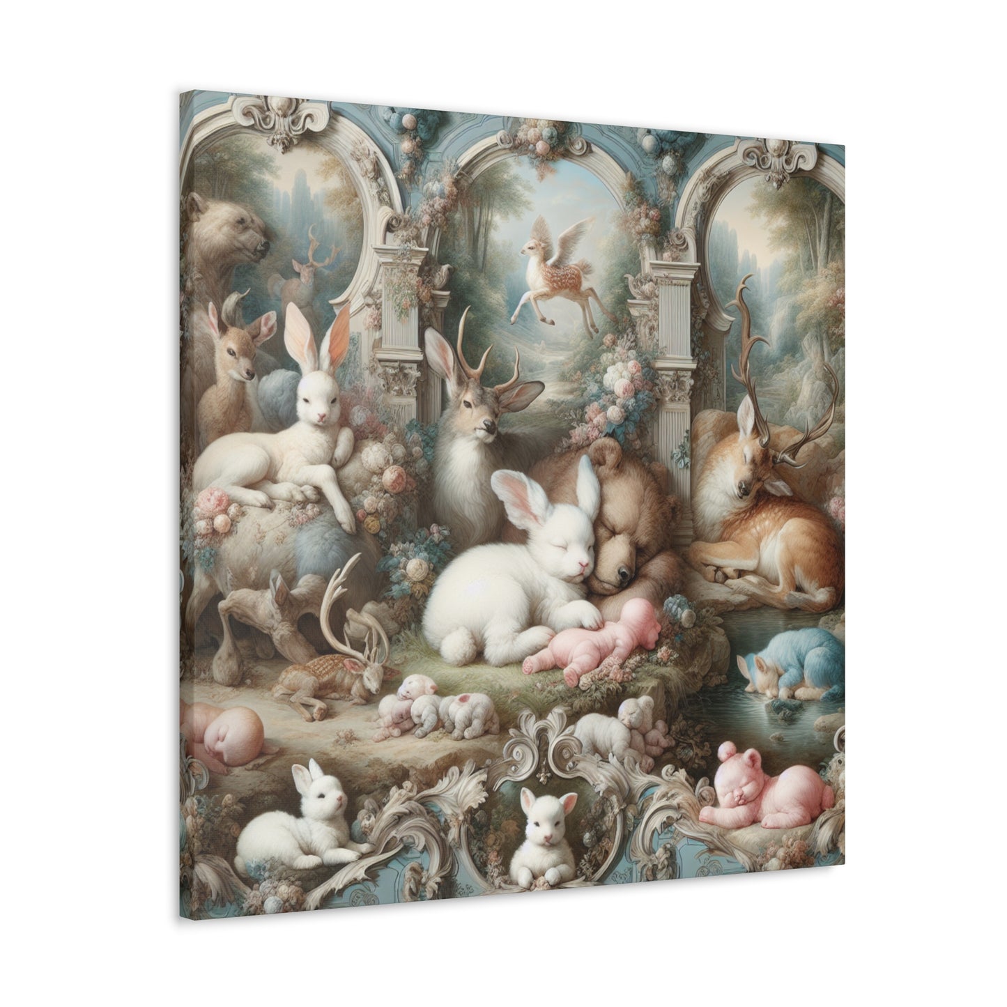 Slumbering Forest Creatures - Canvas