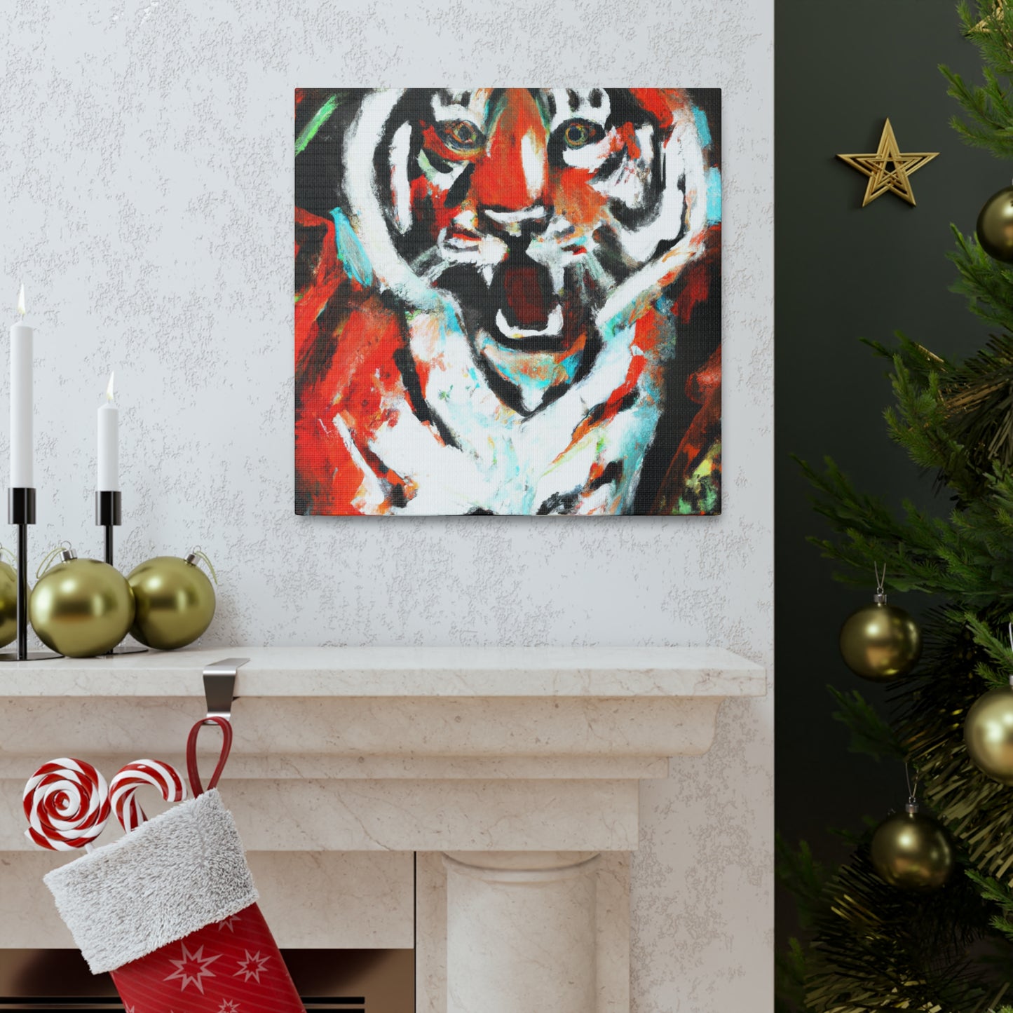 Roaring Bengal Tiger - Canvas