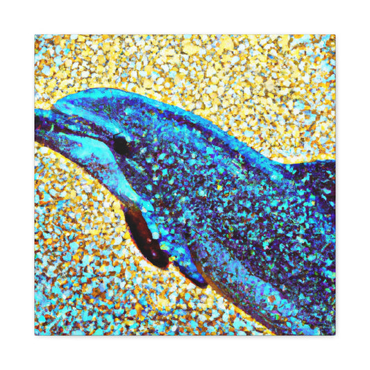 Dancing Dolphins Pointillism - Canvas