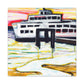 Ferry in Reflection. - Canvas