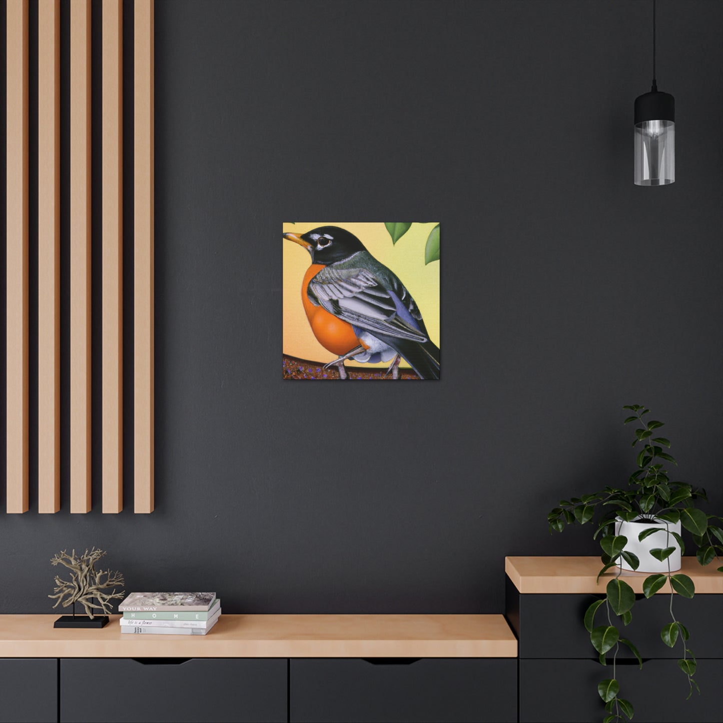 "Glamorous American Robins" - Canvas