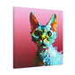 Devon Rex Portrait emot. - Canvas