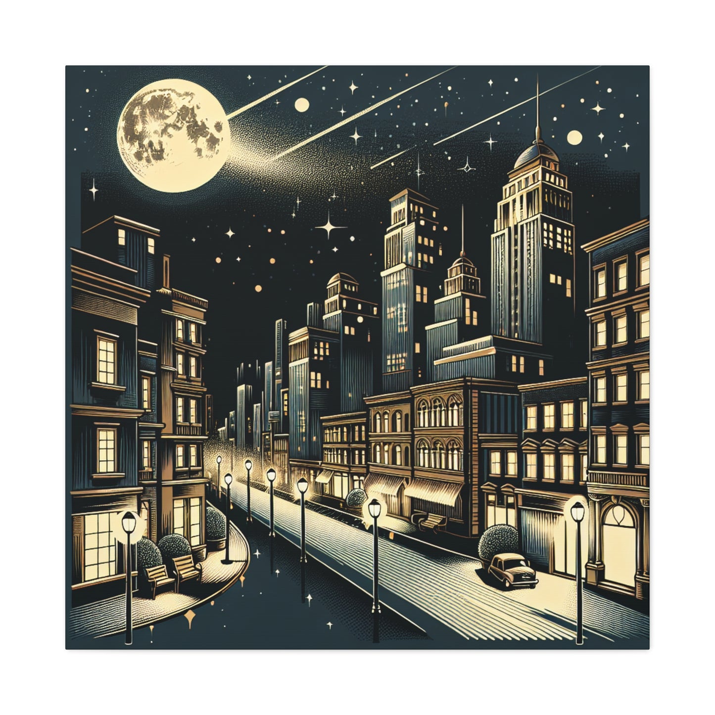 Midnight Metropolis Marvel - Canvas