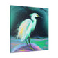 "Winter Egret Snowscape" - Canvas