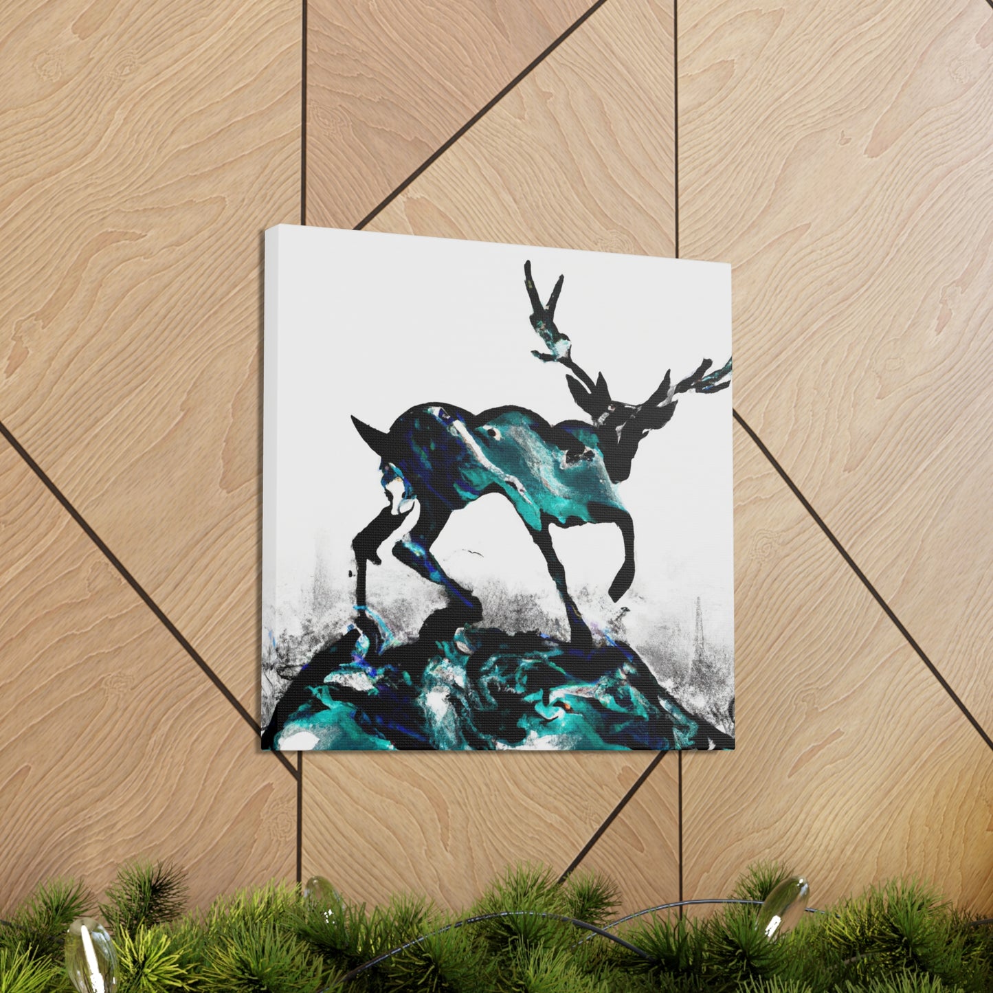 Deer in Moonlight Glade - Canvas