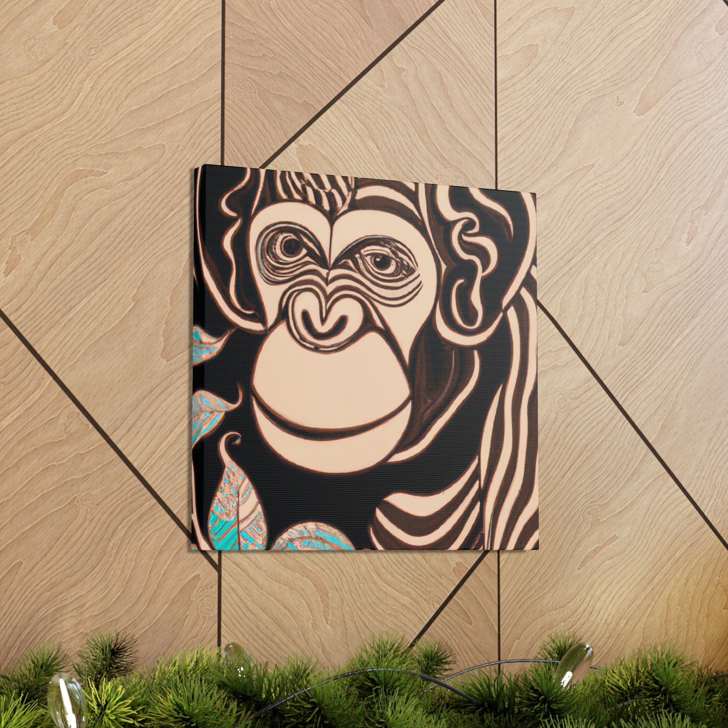 "Chimp Wisdom in Deco". - Canvas