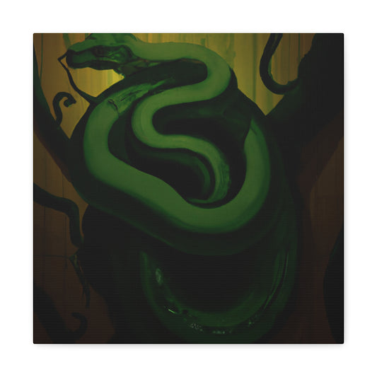 The Green Tree Python is a species of snake native to Southeast Asia, Australia, and surrounding areas, known for its striking colour and intricate markings. During the 1920s, Green Tree Pythons were popular among Art Deco stylists, who - Canvas