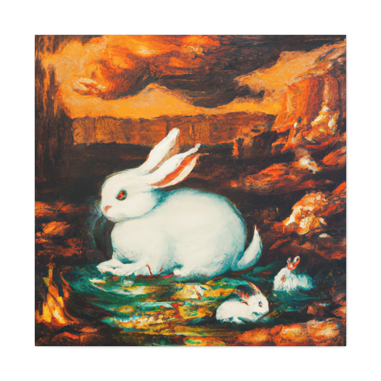 Rabbit in Neoclassicism - Canvas