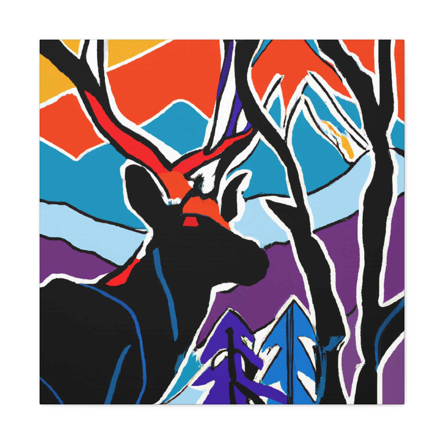 Deer Amidst Pop Art - Canvas