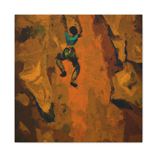 Climbing the Rock Face - Canvas