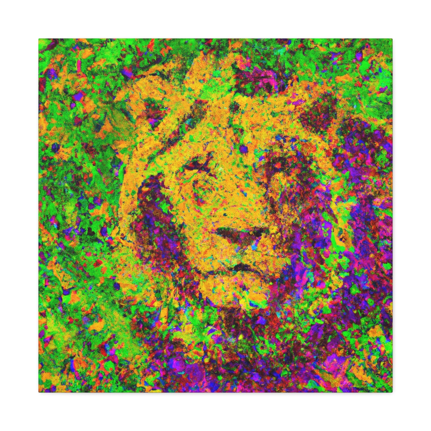 Lion in Pointillism - Canvas