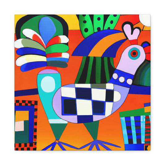 "Chickens in Art Deco" - Canvas