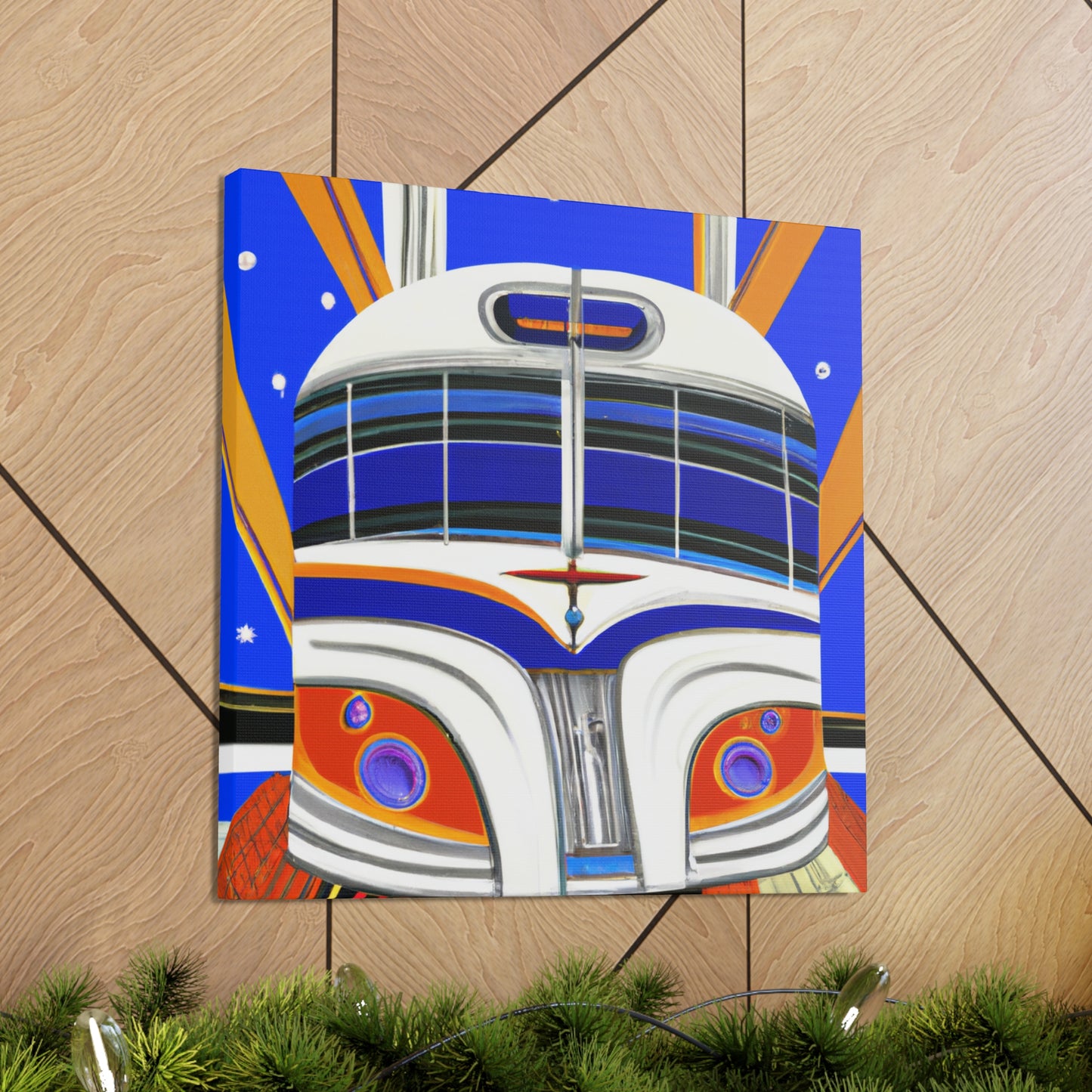 "Bus Goes Art Deco" - Canvas