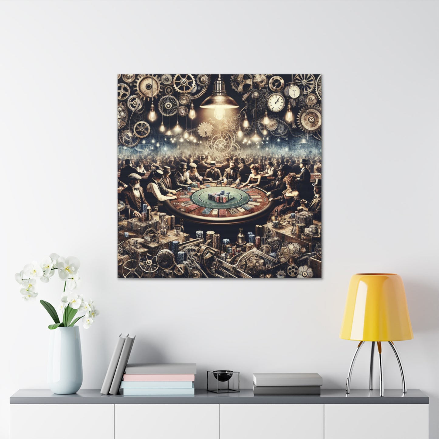 "Mechanical Gamblers' Gathering" - Canvas