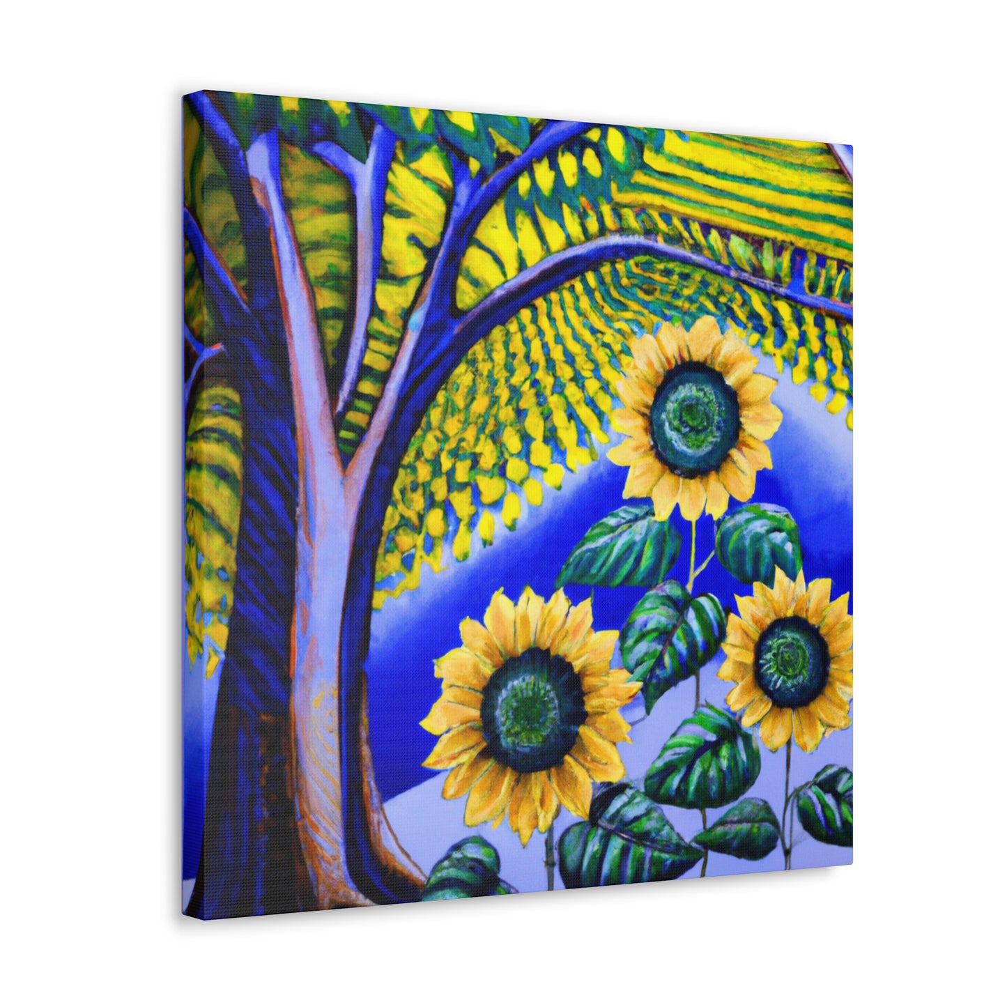 "Sunflower Ablaze in Gold" - Canvas