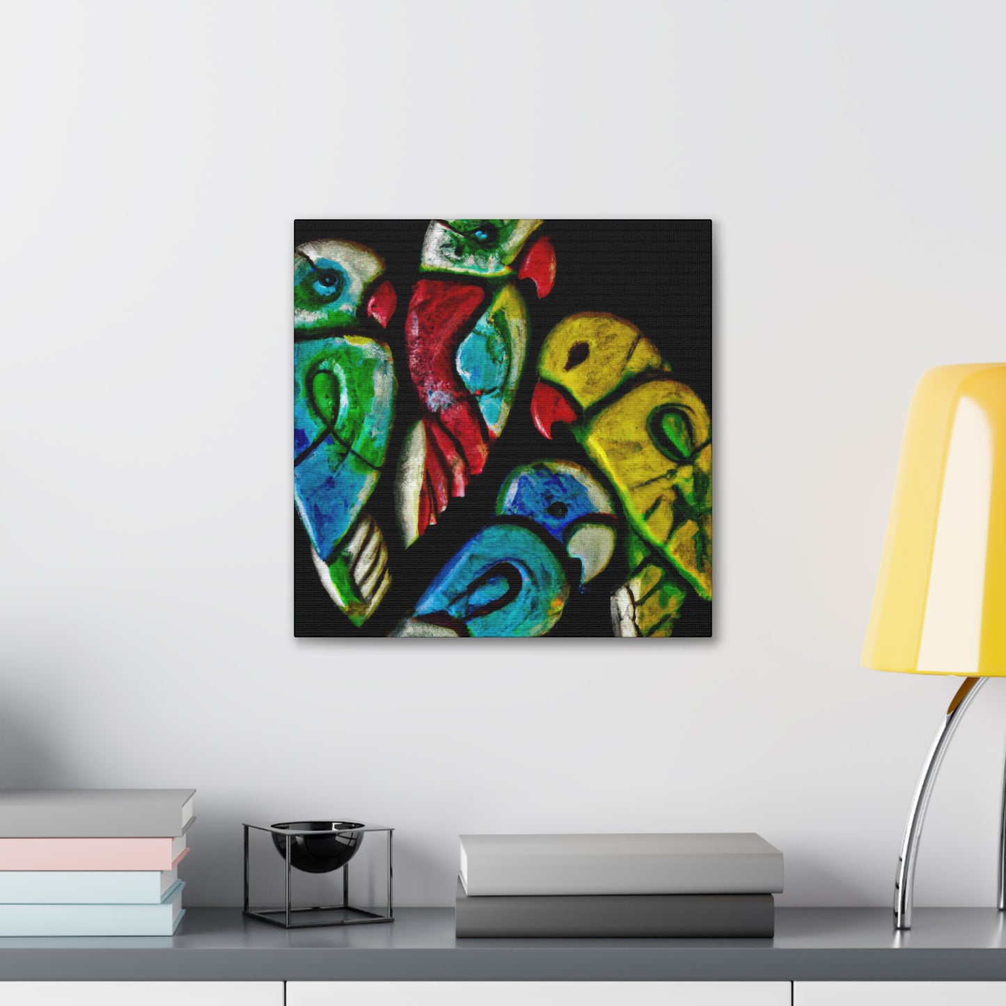 Budgies in Flight - Canvas