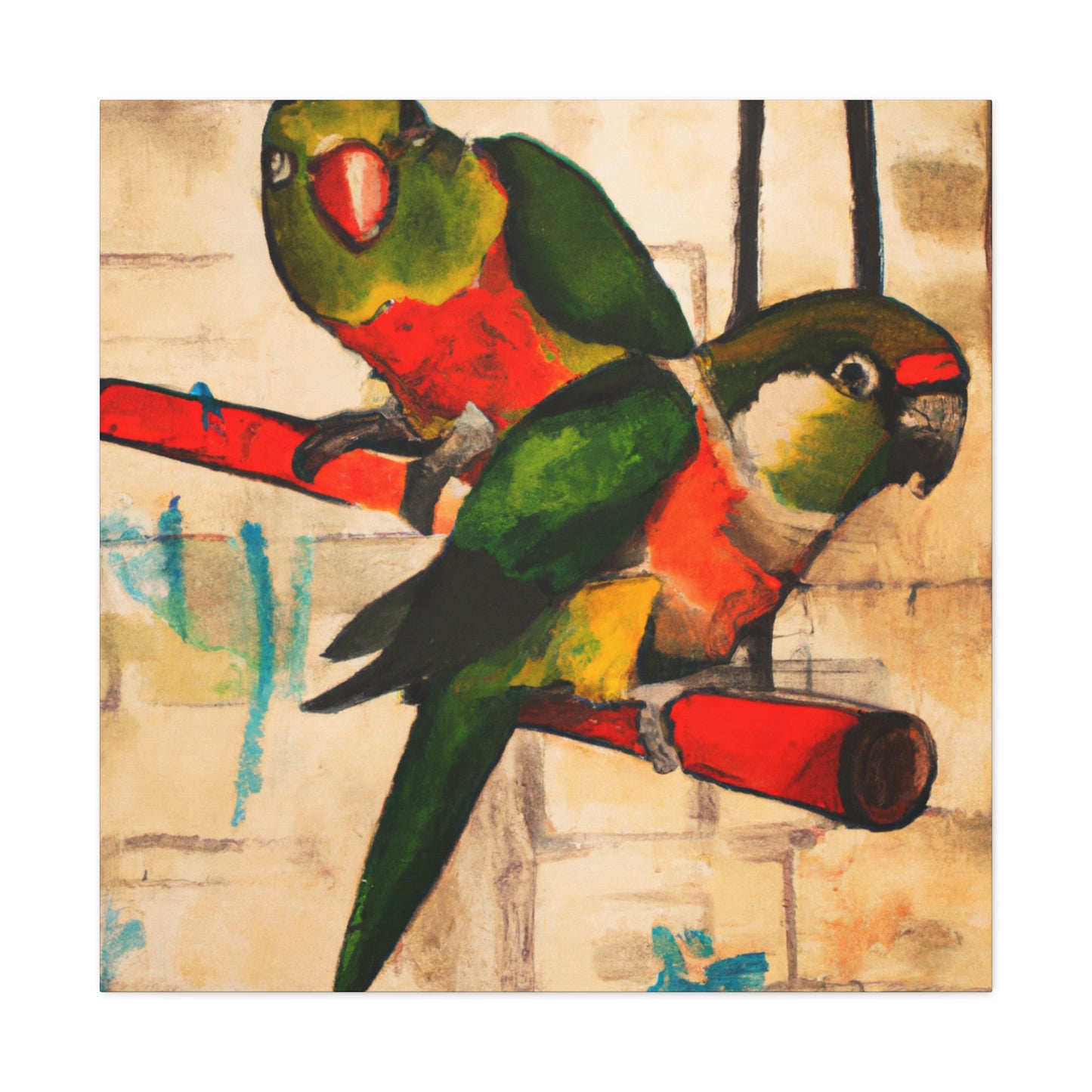 "Conures in Colorful Splendor" - Canvas