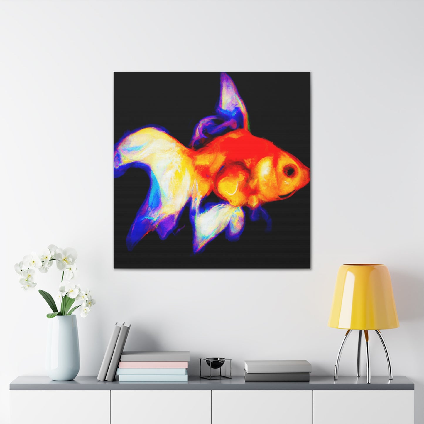 "Golden Fish Delight" - Canvas