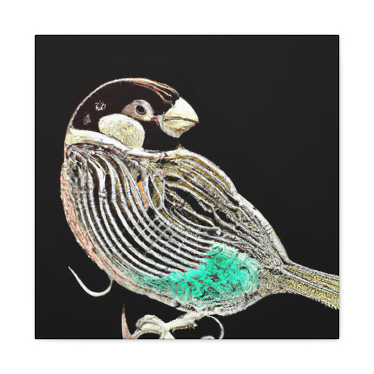 "House Sparrow in Deco" - Canvas