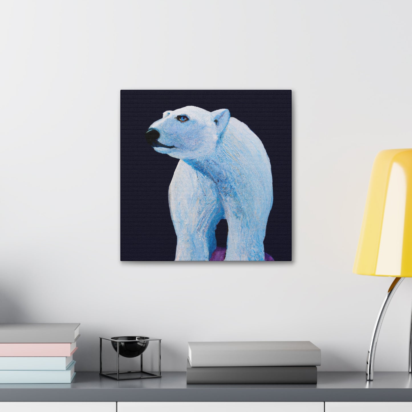 "Polar Bear in Snow" - Canvas