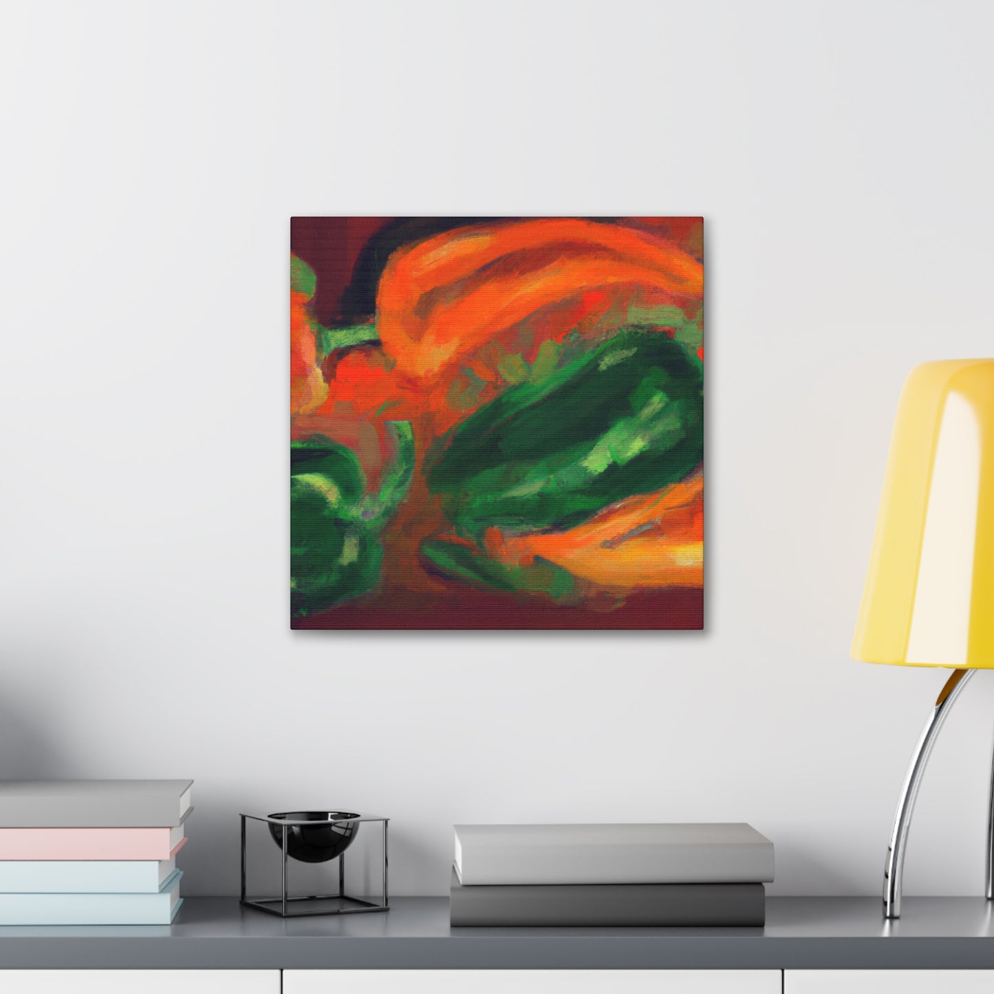 "Peppers in Prismatic Hues" - Canvas