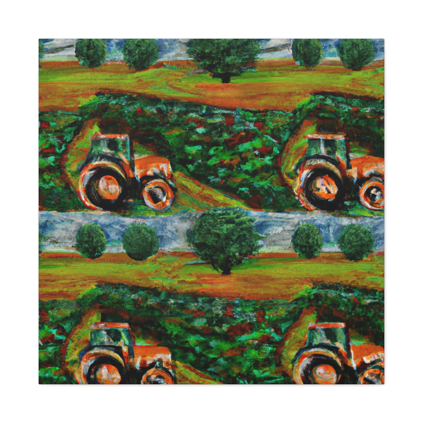 Tractor In Sunset Glow - Canvas