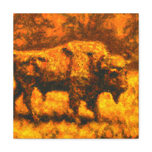 "Bison Beneath Clockwork Sky" - Canvas