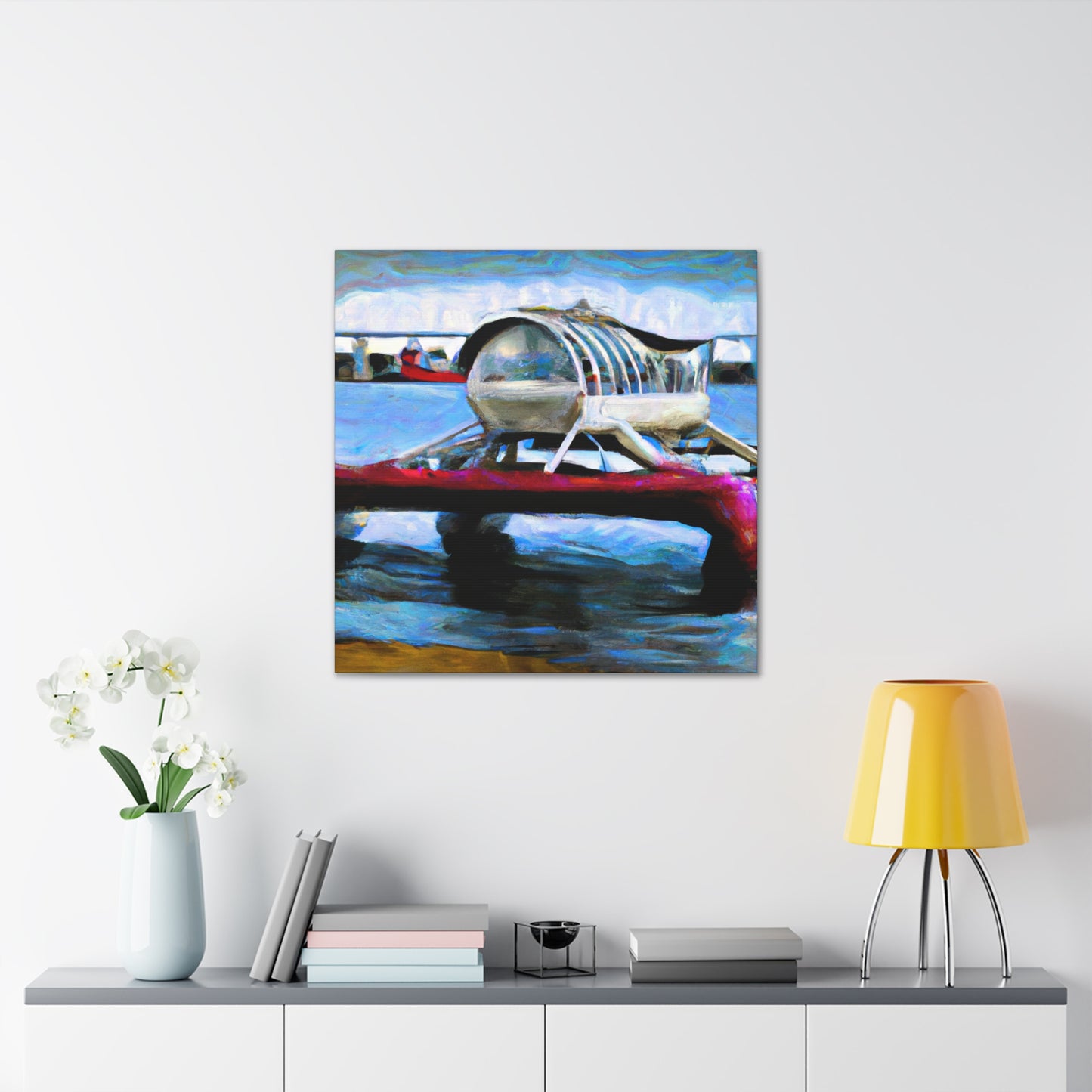 "Pontoon Boat Mirages" - Canvas