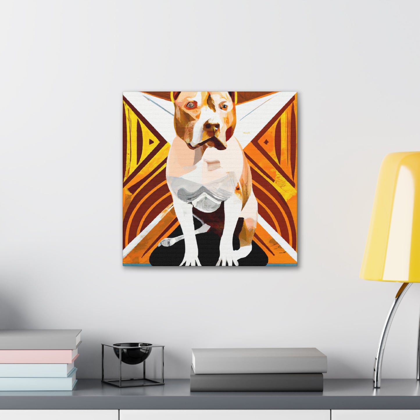 "Pitbull in Art Deco". - Canvas